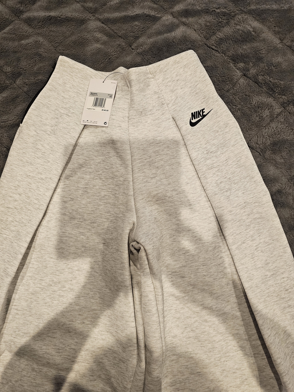 Nike Womens' Light Gray Wide-Leg Sweatpants - Picture 3 of 9